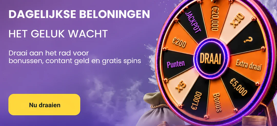 Dagelijks geluksrad met bonussen en free spins bij Lalabet Casino